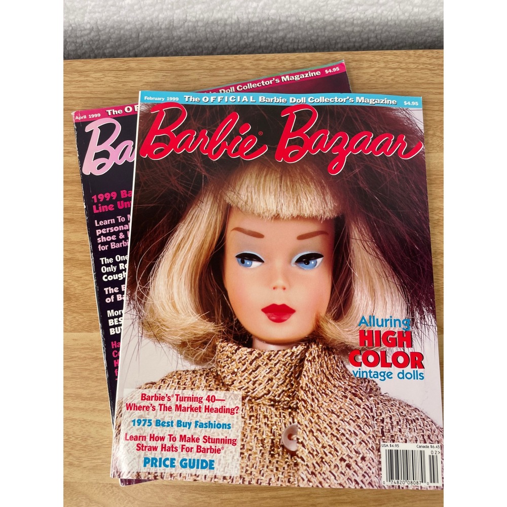 Barbie Bazaar Magazine Lot Feb April 1999 Vintage Doll Collector Price Guide